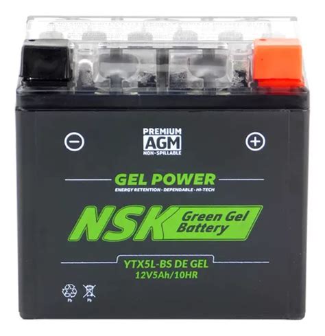 Batería Nsk De Gel Ytx5l Para Vento Crossmax 250 Pro