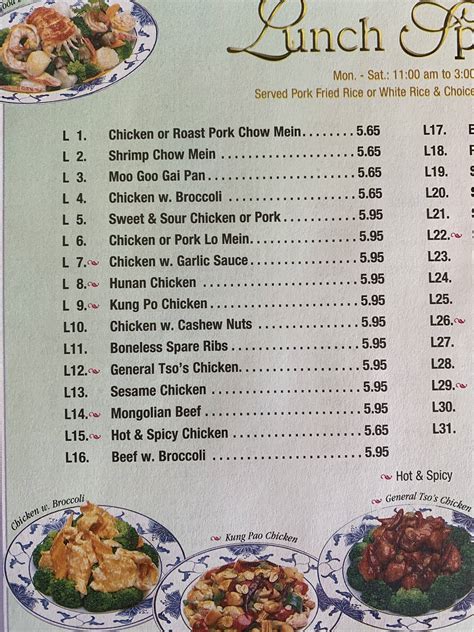 Menu At Beijing Chinese Restaurant Crawfordsville