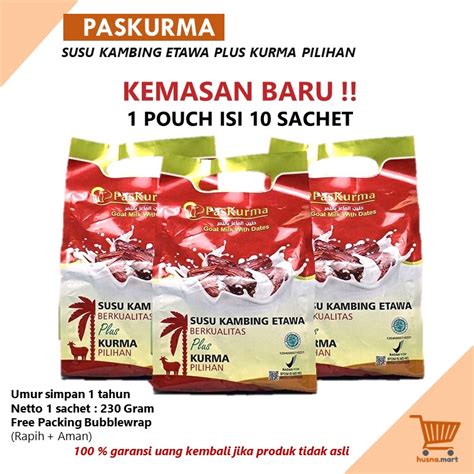 Jual Susu Kambing Etawa Plus Kurma Premium PASKURMA Mini 1 Pouch Isi 10