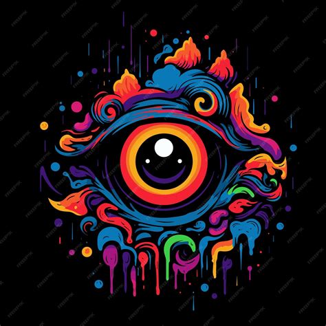 Trippy melting eye surreal psychedelic vector illustration | Premium AI ...