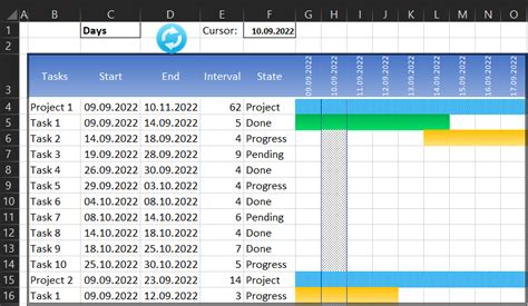 Gantt Chart Template for Project Management in Excel