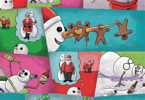 Naughty Christmas Wrapping Paper The Inappropriate Snowman Etsy