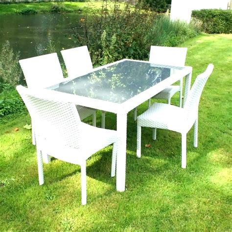 Table Et Chaise De Jardin En Resine Blanc Agencement De Jardin Aux