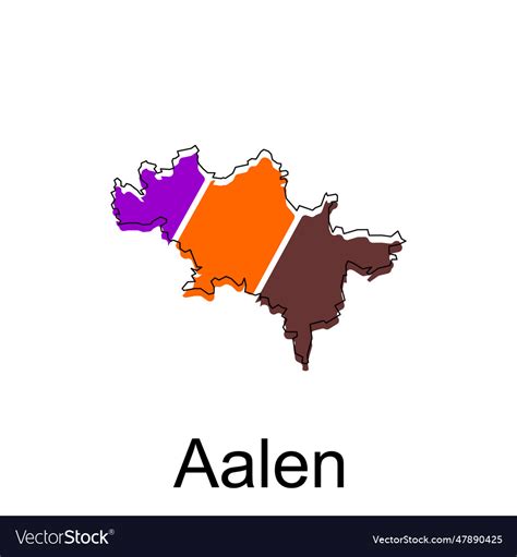 Aalen map map of the germany country borders Vector Image