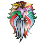 Chromatic Lion Face Tattoo 5 | Free SVG