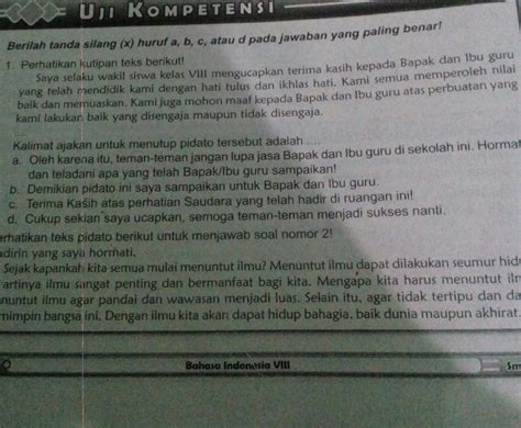 Contoh Soal Dan Jawaban Teks Pidato Persuasif Terbaru Beserta Jawabannya