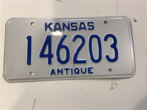 KANSAS ANTIQUE HISTORIC LICENSE PLATE 146203 -- Antique Price Guide ...