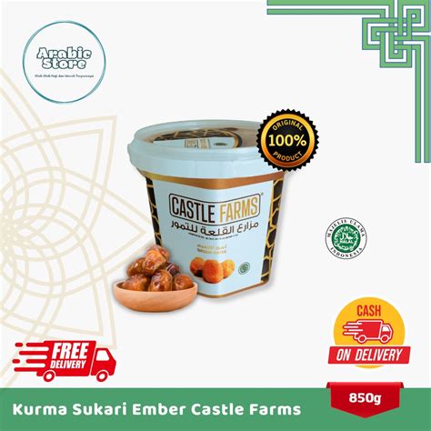 Jual Kurma Sukari Ember Al Qassim 850 G Castle Farms Shopee Indonesia