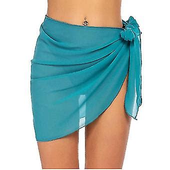 Women Short Sarongs Beach Wrap Chiffon Cover Ups Sheer Bikini Wraps