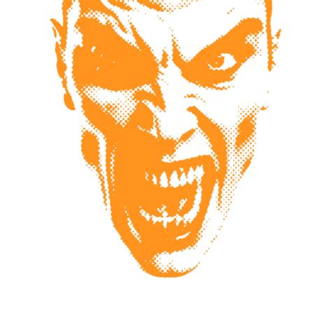 Vampire face with open mouth - Halloween halftone dotted realistic ...