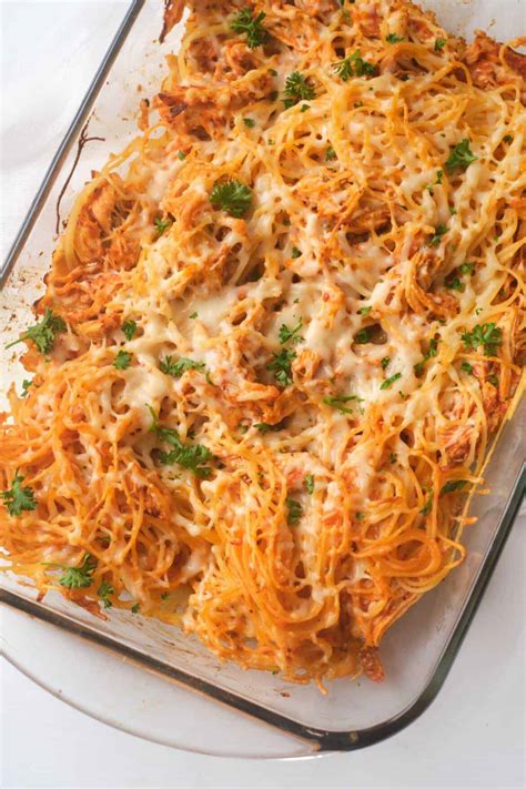 Chicken Parmesan Spaghetti Bake Drizzle Me Skinny