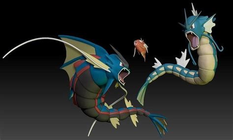 Pokemon Magikarp Gyarados Mega Evolution 3D model 3D printable | CGTrader