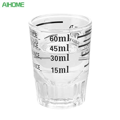 30 45ml Thickened Graduated Glass Oz Ounce Cup Measuring Cup Shot Glasses Kitchen Home Measure