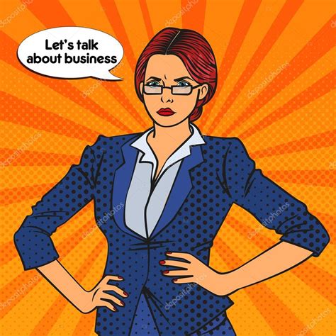 Confident Business Woman Pop Art Vector Stock Vector By ©vectorlab 114660742