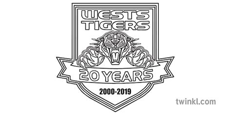 Wests Tigers National Rugby League Team Logo Sports Australia Ks1 Black And