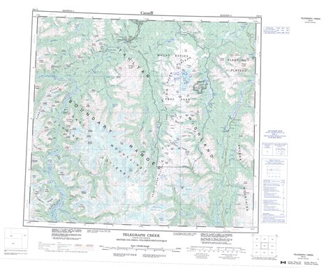 Printable Topographic Map Of Telegraph Creek 104g Bc