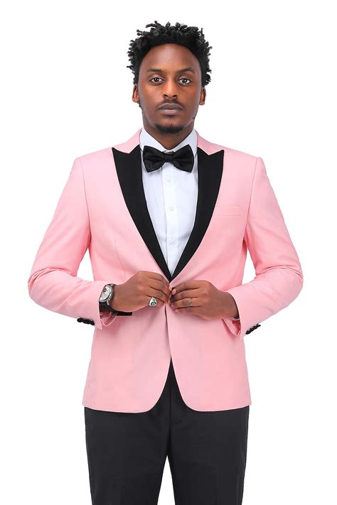 Allthemen Mens 3 Piece Suit Slim Fit Peaked Lapel Wedding Prom Blazer