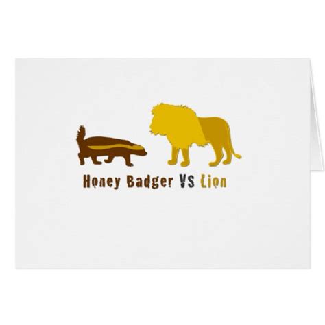 honey badger vs lion greeting card | Zazzle