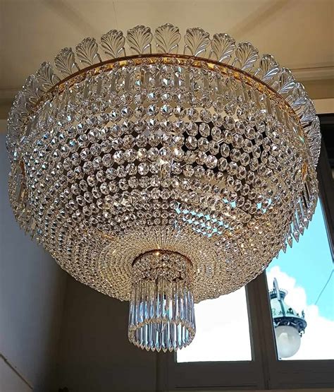 Grand Lustre Corbeille Maison Baccarat Les Puces De Paris Saint Ouen