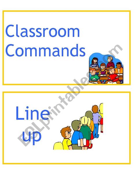 Classroom Commands Esl Worksheet By Veve25