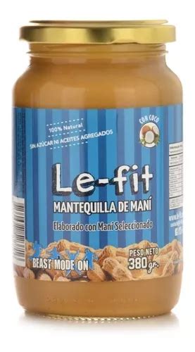 Mantequilla De Maní Le Fit Sabor Coco 100 Natural X 380g Mercadolibre