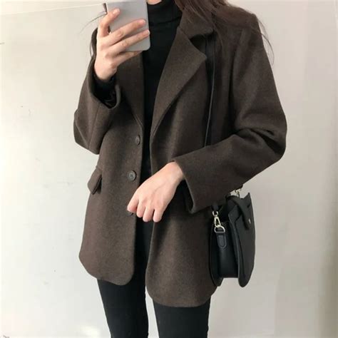 Women S Autumn Winter British Style Thickened Short Cashmere Woolen