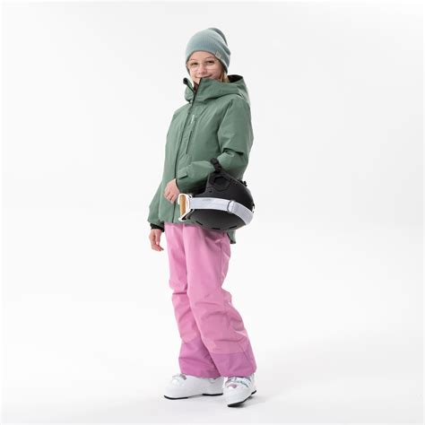 Kids’ Warm and Waterproof Ski Pants - Ski 500 Adjustable Straps - magnolia pink - Wedze - Decathlon