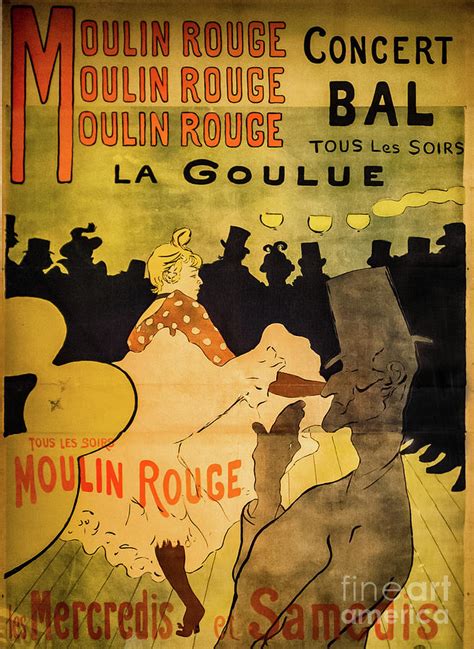 Moulin Rouge Vintage Poster By Henri De Toulouse Lautrec Photograph By Henri De Toulouse Lautrec