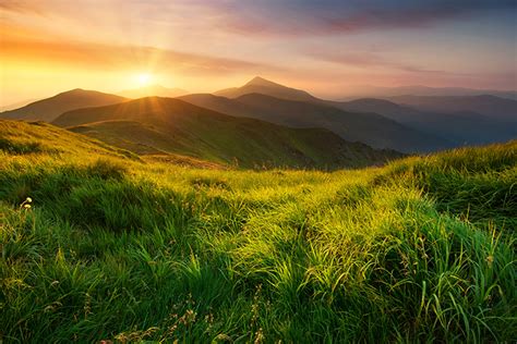 Mountain Valley During Sunrise - Gallery Corner