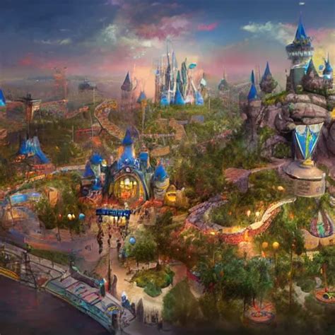 Concept Art Of New Disney Theme Park Highly Detailed Stable Diffusion