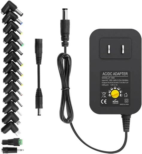 Basicvolt 45W Universal AC DC Adapter 5V 6V 7 5V 9V 12V 13 5V 15V 1A 2A