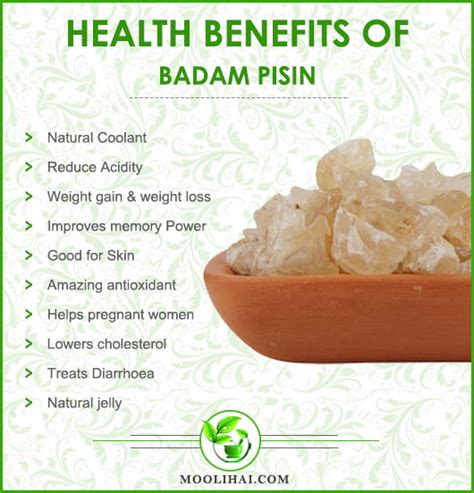 Benefits Uses Of Badam Pisin Almond Gum Badam Resin Moolihai