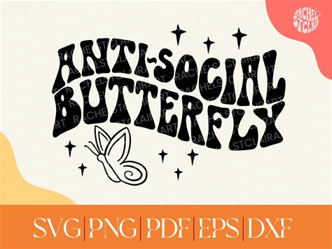 Anti Social Butterfly Svg Antisocial Svg Introvert Svg Etsy Finland