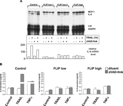 CFLIP L Blocks TRAIL Dependent IL 8 Induction A Total RNA Of Control