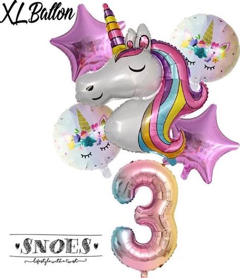 Snoes Unicorn Eenhoorn Set Van Ballonnen Xl Unicorn Nummer