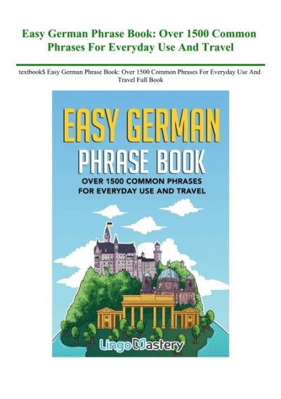 Textbook Easy German Phrase Book Over Common Phrases For Everyday