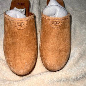 Ugg Shoes Ugg Abbie Women Mule Clog Slip On Suede Leather Tan