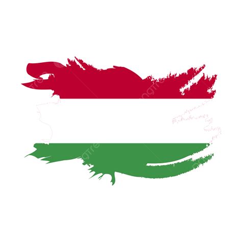 Hungary National Flag Illustration With Transparent Background Vector