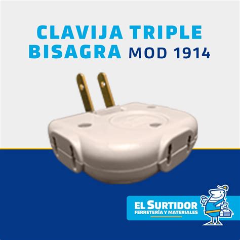 Clavija Triple Bisagra El Surtidor Ferretería y Materiales