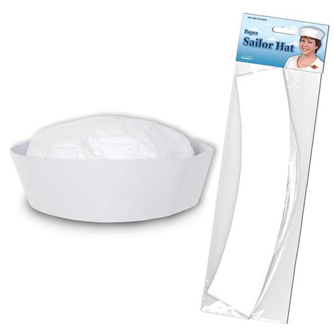 Club Pack of 24 White Sailor Hat Costume Accessories | Christmas Central