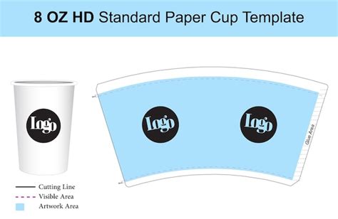 Premium Vector 8oz Hd Single Wall Paper Cup Template