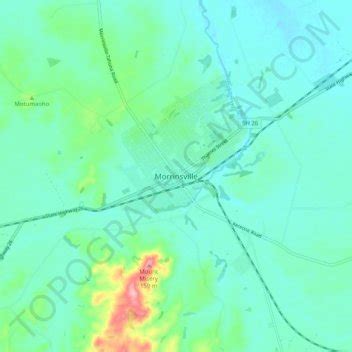 Morrinsville topographic map, elevation, relief