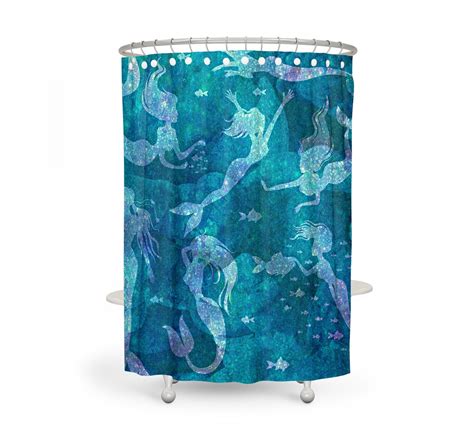 Mermaid Shower Curtain Optional Bath Mat Bathroom Under Water Etsy