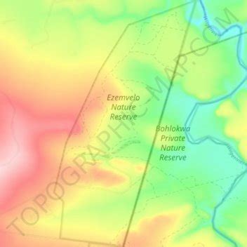 Topografische Karte Ezemvelo Nature Reserve, Höhe, Relief