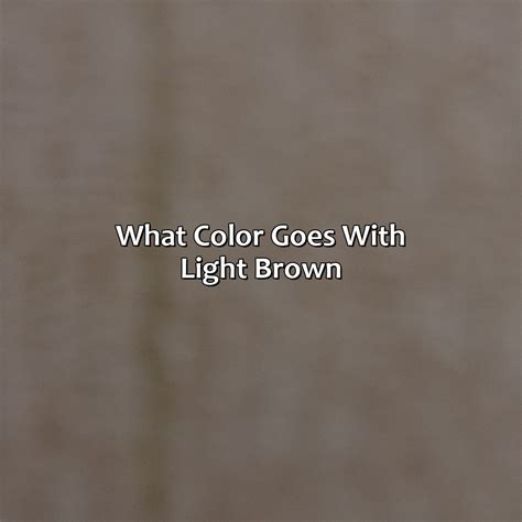 What Color Goes With Light Brown - colorscombo.com