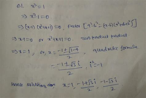 algebra precalculus - How to solve $x^3 = 1$? - Mathematics Stack Exchange