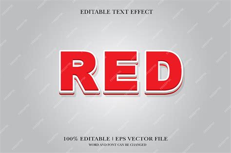 Premium Vector Red 3d Text Effect Styles Mockup Concept Black Text