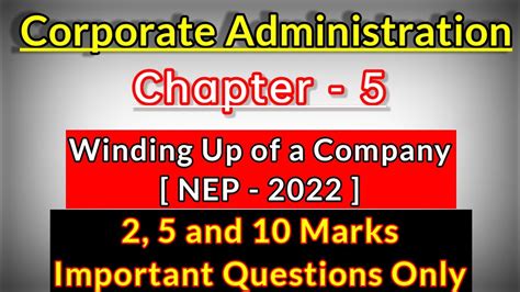 Unit 5 Corporate Administration Winding Up Of A Company Bcom 2nd Sem