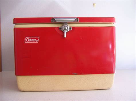 Vintage Coleman Cooler Red Camping Accessory Red Cooler