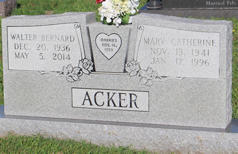 Walter Bernard Acker Memorial Find A Grave